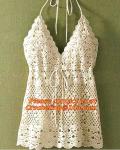 Summer Crop Tops Crochet Top Knit Summer Style Women Tops Cropped Halter White