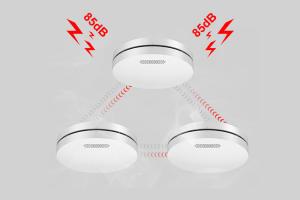 Wholesale Wireless Interconnected Smoke Alarm Detector Replaceable Battery Photoelectric Fire Alarm from china suppliers