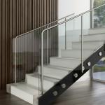 Sleek Stainless Steel Handrails with 1050mm Height for Glass Staircase