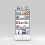 YXiS-X2 Concealed Storage Skincare Display Cabinet with 5mm Gray Acrylic Sheet