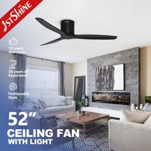 Wholesale 1stshine Low Profile Ceiling Fans Black Solid Wooden Blades Timer Included 52&quot; Size from china suppliers