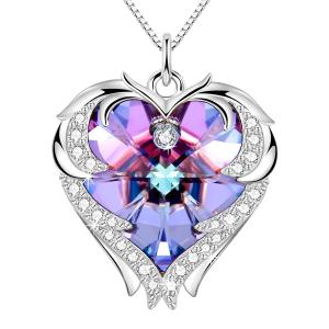 Wholesale Purple Sterling Silver Heart Pendant Necklace from china suppliers