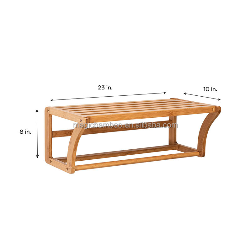 ODM Sustainable Bamboo Towel Rail Rack Wall Mounted Shelf