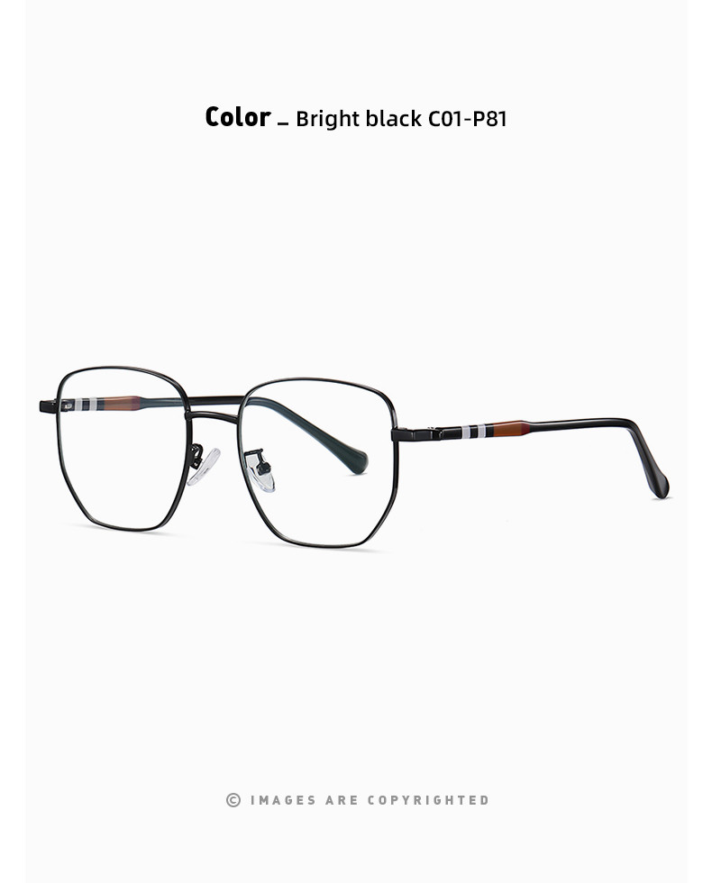 Transparent Lens Acetate Metal Glasses Large Frame Eyeglasses 5 Color