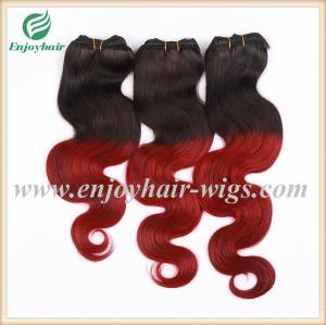 Wholesale Peruvian 5A virgin remy hair weave ,ombre natural color/red# Body wave 10''-26''length from china suppliers
