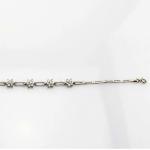 925 Sterling Silver Flower Clear Cubic Zircon Link Tennis Bracelet (SB003)