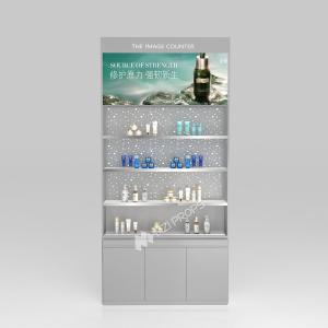 Wholesale Cosmetic Store Cabinet Grey Wooden Display Cabinet With Light Box For Trendy Display Stand And Branding Display Rack from china suppliers