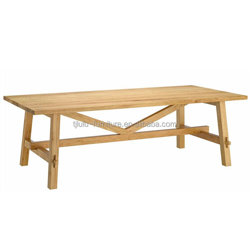 Nordic Style Rectangular Dining Table for Hotel and Restaurant Solid Wood Material Included