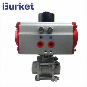 Wholesale DN50 2 inch ss304 flange 3 pcs Ball Valve with Pneumatic Actuator from china suppliers