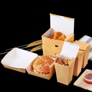 Wholesale Collapsible Fried Chicken Takeaway Boxes Kraft Paper Material Vent Hole Design from china suppliers