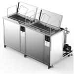 Double Tanks Industrial Ultrasonic Parts Cleaner With Hot Air Drying 135L