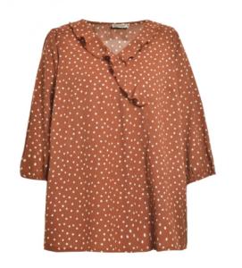 Wholesale Polka Dot Fashion Ladies Blouse Crossover Frill Neck Blouse Viscose Fabric from china suppliers