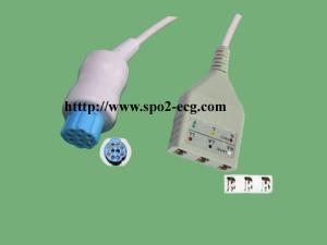 Wholesale LL Style Datex ECG Lead Cable 10 Pin 3 / 5 Lead With 3.6 Metre Length from china suppliers