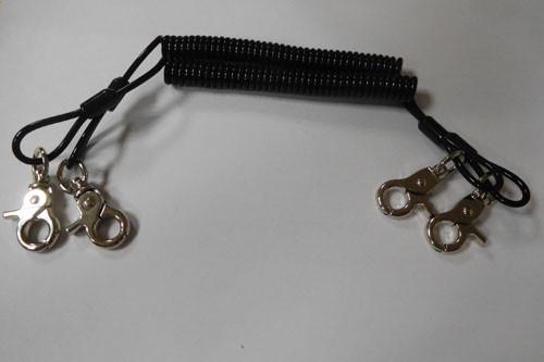 Good safety lanyard holder black spiral coil leash rope custom nickle plated