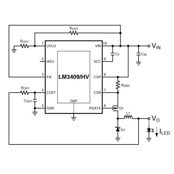 LM3409HVMYX/NOPB Buck LED Driver 6V-75V Input Constant Current Control Analog/PWM Dimming Low Dropout High Efficiency Thermal Shutdown SOP-8 Package