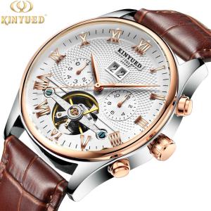 Wholesale Charm 3ATM Mechanical Wrist Watch 20mm Wide Soft Leather Strap from china suppliers