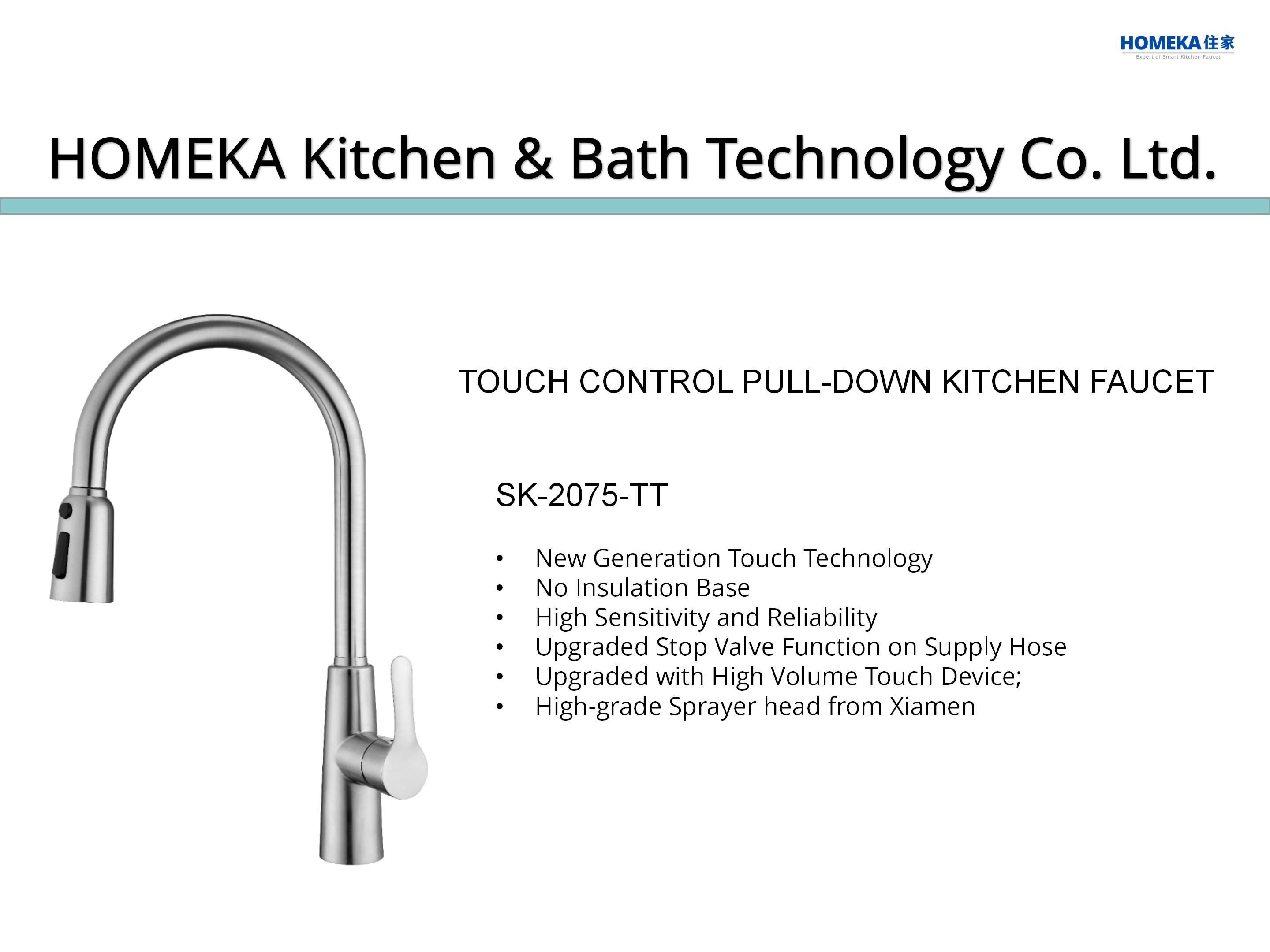 HOMEKA Deck Mounted Kitchen Basin Taps Gooseneck Spout Hands Free 5.24L/Min
