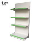 Factory custom color size metal supermarket shelves white gondola shelving
