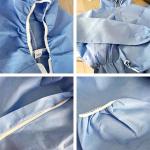 Durable Liquid Resistant Disposable Hooded Coveralls / Disposable Protective