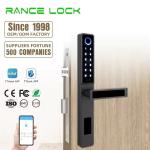 Black Wifi Connected Door Lock Customization Fingerprint Entry Door Lock 35mm -