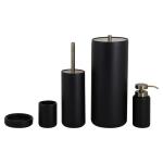 Mat Black color round Polyresin Bathroom Accessories with black ABS parts