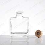 Wine Acceptable Customer's Logo 500ml Glass Square Vodka Whiskey Bottle with
