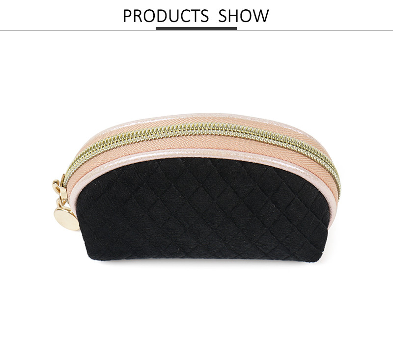 Shell Shape Velvet Cosmetic Toiletry Bag For Girls