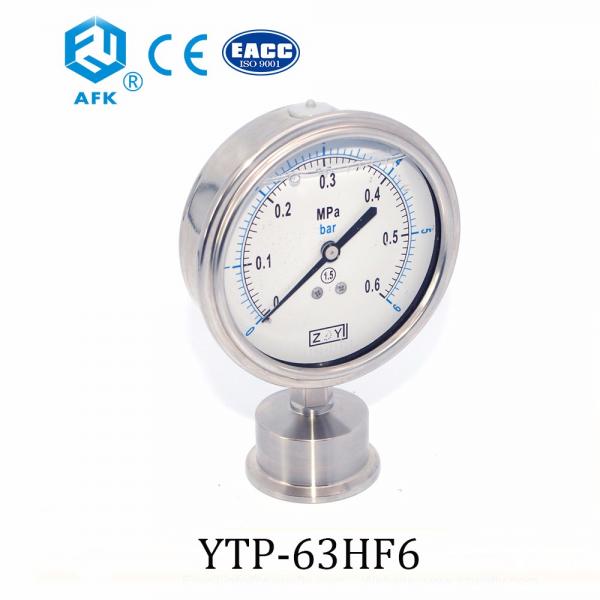 Sanitary Manometer Gas Pressure Gauge , Diaphragm Type Gas Grill Pressure Gauge