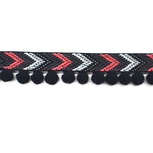Wholesale GM01 Textured Waves Pom Pom Braid Trim 3.8cm from china suppliers