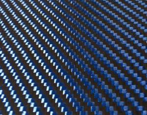 China Orange Blue Hybrid Carbon Kevlar Fabric , 200GSM Aramid Carbon Mixed Cloth on sale