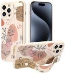 iPhone 12 Pro Max Silicone Case with Strap for Women Girls Cute Floral Flowers