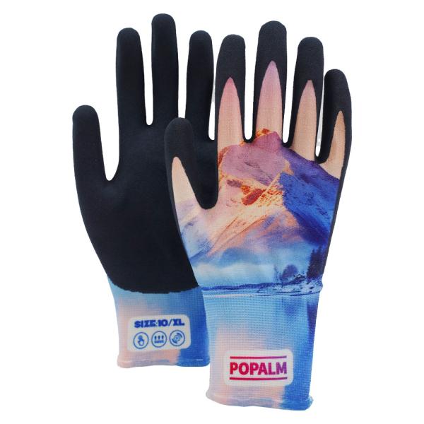 Landscape Printed Latex Mens Gardening Gloves Thorn Proof Yardwork Safety Gift