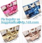 Shinning PVC Metal Chain Girls Fashion Mini Handbags, Fashionable Women PVC tote