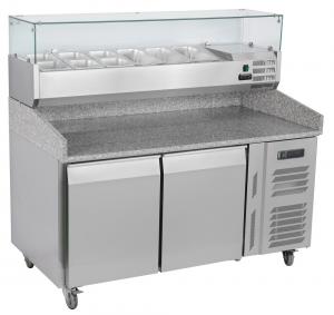 Wholesale 2 Doors Refrigerated Pizza Prep Table Fan Cooling 1510x800x1420mm from china suppliers