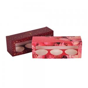 China Coated Paper Custom Candle Boxes With Inserts Red Color ISO9001 Certified on sale