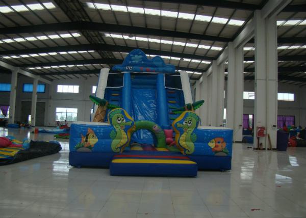Funny Sea Theme Giant Inflatable Water Slide , Kids Inflatable Water Slide 11 X