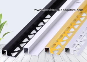 Wholesale 10mm / 12mm Shiny Anodised Aluminium Square Tile Edge Trim Profile 2.4m / 2.44m from china suppliers