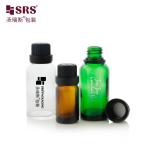 G004 Blue Amber Green Glass Round Bottle With Big Screw TE Cap For Oil Medicine