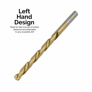 Left Hand HSS Drill Bit Set with Titanium Nitride Coating
