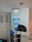Modern Crystal Ceiling Chandelier For Living Room Lobby Luxury Long Staircase