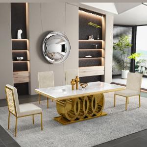 Wholesale Rectangle Stainless Steel Oversize Dining Table Seating Capacity 4-8 from china suppliers