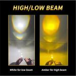 Motorcycle Led Headlight Bulb Projector H4 BA20D Dual Color 20W Mini Fog Driving