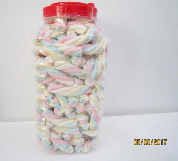Quality Rope Shape Twisted Marshmallow Candy , Gourmet Marshmallow/ Healthy sweet for sale