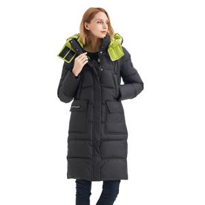 China FODARLLOY Cotton Padded Clothes Thickened Warm Medium Long Hooded Outwear Winter Coat Plus Size Women'S Coats on sale