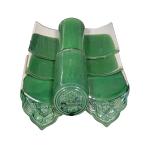 Green Japanese Glazed Roof Tile Plain Old Tiled Roof House Handmade Sculpture