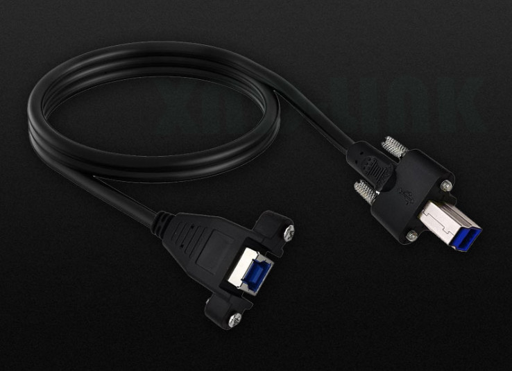 Usb 3.0 Square Printer Extension cable With Ear Screw Hole can be fixed