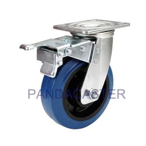 Wholesale Rubber Heavy Duty Casters 280KG Zinc Plated Finish With Total Brake Device from china suppliers