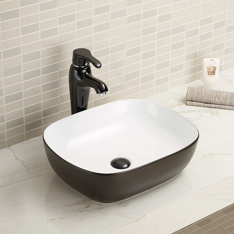 500mm 600mm Rectangular Countertop Basin With Overflow