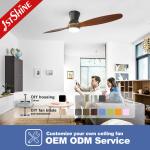 DC Motor 56 Inch Solid Wood Ceiling Fan Decorative Remote Control