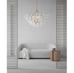 110-220V Antique Farmhouse Brass Crystal Chandelier Vintage Style With